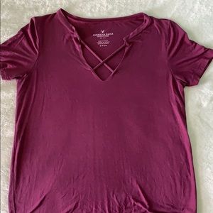 Super soft & flowy tee shirt, plum colored